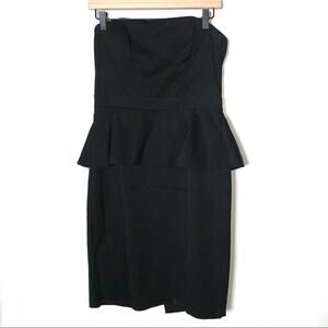 White House black peplum bodycon cocktail dress B90